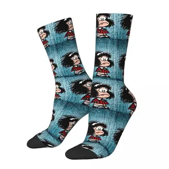  Зимние теплые ретро мужские женские Mafalda В шоковых носках Впитывающие пот футбольные носки