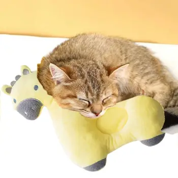 Бархатная / хлопковая кошка Спящая подушка для шеи Теплая подушка в форме оленя / свиньи / медведя Подушка для кровати для собак Удобная мягкая успокаивающая игрушка для домашних животных Спящий
