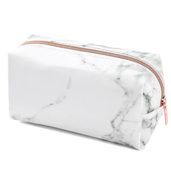 белый мрамор PU канцелярский пенал сумка с застежкой-молнией для девочек и подростков