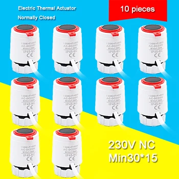 Отопление 230 В нормально закрытый тип M30 * 1,5 мм электрический привод теплого пола TRV постоянный Температурный радиатор - Клапаны (10шт)