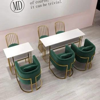 Скандинавские столы с одинарным и двойным ногтями Салон красоты Небольшие профессиональные маникюрные столы Простой двойной маникюрный стол и набор стульев