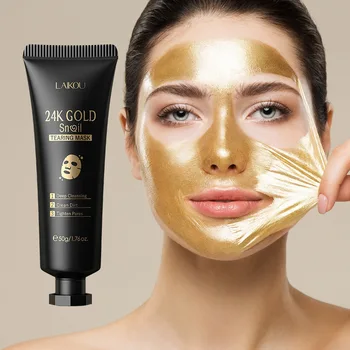LAIKOU 24-каратное золото Сакура Пилинг-маска для лица Отбеливающая маска против морщин Удаление черных точек Отрывная маска для лица Средства по уходу за кожей