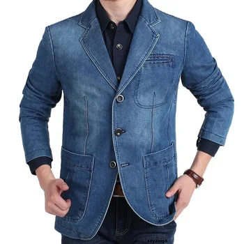бесплатная доставка джинсовые куртки мужчины блейзер хлопок повседневный приталенный притабленный осенний мужские джинсы куртка hombre большой размер4XL jaqueta masculina топы