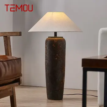 TEMOU Современный торшер Японский стиль Светодиодный креативный Zen Devise Керамический настольный светильник для дома Гостиная Декор спальни