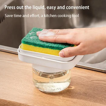  2 в 1 квадратный дозатор мыла кухня с держателем губки для кухонной раковины дозатор жидкости для мыла кухонные инструменты