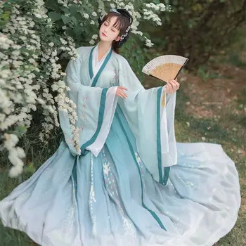 Традиционные китайские костюмы для женщин Платье феи Ханьфу Народный танец Винтаж Вышивка Наряд принцессы Китайское платье Ханьфу