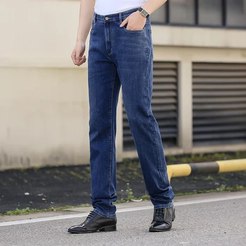 2023 Джинсы Большая высокая мужская одежда 6'8 Черный Молния Удлиненные брюки удлиненной длины 200 см 190 см 120 см Летние джинсовые брюки для мужчин