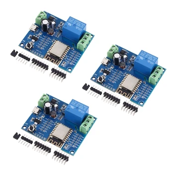 3X модуль релейного контроллера WIFI, модуль беспроводного контроллера постоянного тока 5 В 8-80 В ESP8266 ESP-12F для приложения 