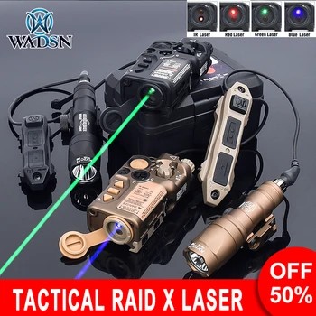 Тактический RAID X Лазерное прицеливание Красная точка Зеленая Синие лучи Инфракрасный стробоскопический лазер Surefir M300A M600C Фонарик Аксессуары для охотничьего оружия