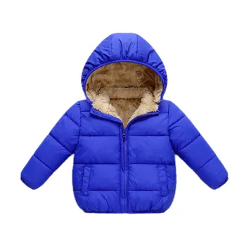 Детские пальто Зимние толстые куртки для мальчиков Теплая плюшевая верхняя одежда для девочек Куртки с капюшоном Детская одежда Зимний комбинезон
