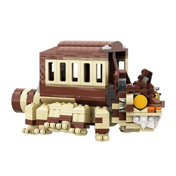 MOC Мультфильм Аниме Hayaos Miyazakis Catbuss City Car Building Block Набор Персонаж Meis Cat Brickheads Brickheads Brick для детских игрушек