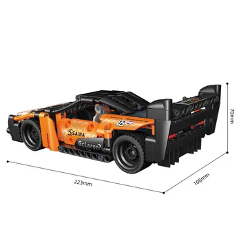 1:18 Масштаб Строительный блок Супер Спортивный Автомобиль McLaren Senna GTR Концептуальная модель Pull Back Vehicle Bricks Суперкар Игрушки Для Мальчиков Подарки