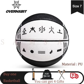 Подлинный баскетбольный мяч OVERHABIT размера 7 PU Высококачественный стандартный баскетбольный мяч Тренировки на открытом воздухе и в помещении для баскетбольных видов спорта