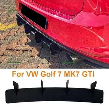 4 Ребра Глянцевый черный автомобиль Задний под бампером Диффузор Задние боковые сплиттеры Спойлер Защита губ для VW Golf 7 MK7 GTI 2013 - 2016