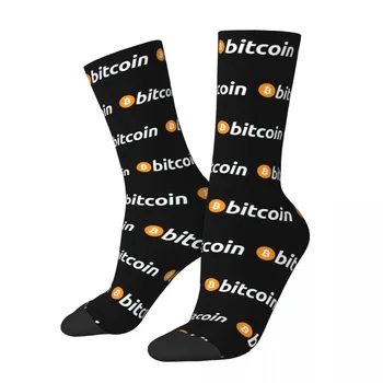 Bitcoin BTC Криптовалюта1 Носки Harajuku Высококачественные чулки Всесезонные длинные носки Аксессуары для мужских женских подарков